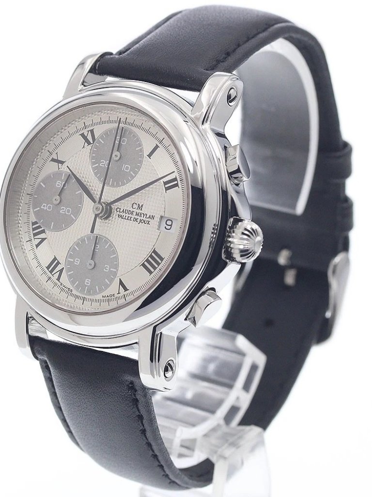 Claude Meylan Chronograph Date Silver Dial Automatic Mens Watch955302